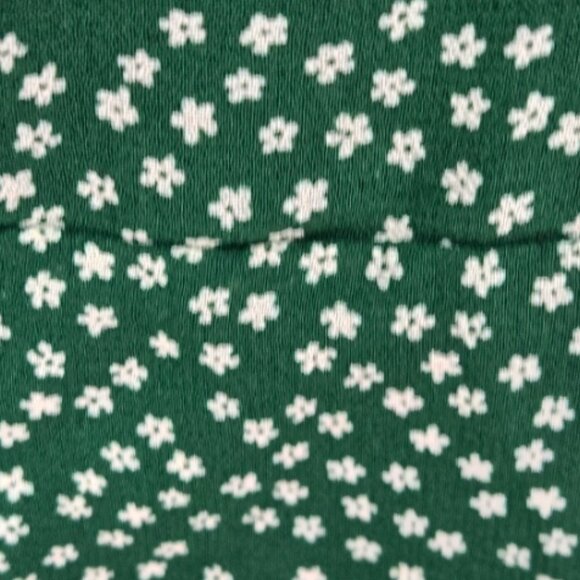 Reformation Green White Flowers Back Zipper Ruching Mini Dress Size 2 - Picture 5 of 15
